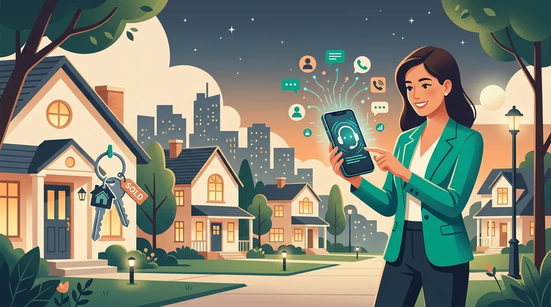 Illustration of real estate leads and AI phone capture